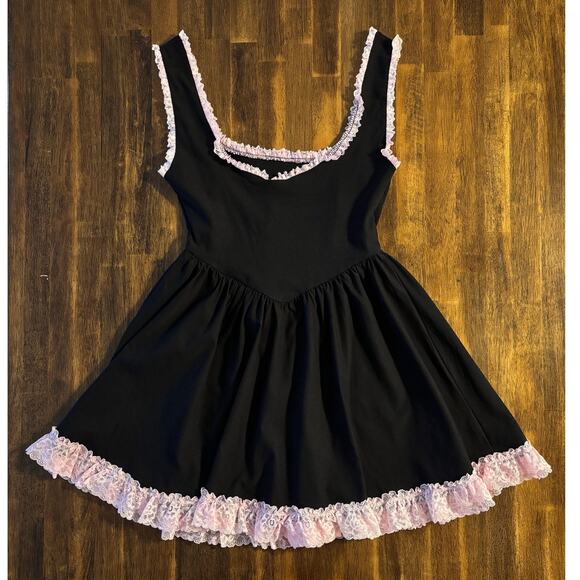 Dolls Kill Grave Girls Get Your Wau Mini Dress Sleeveless Lace Fit Flare Gothic - Picture 2 of 12